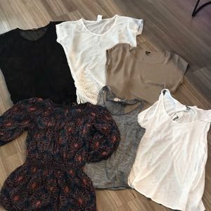 Lot of six women’s extra small tops